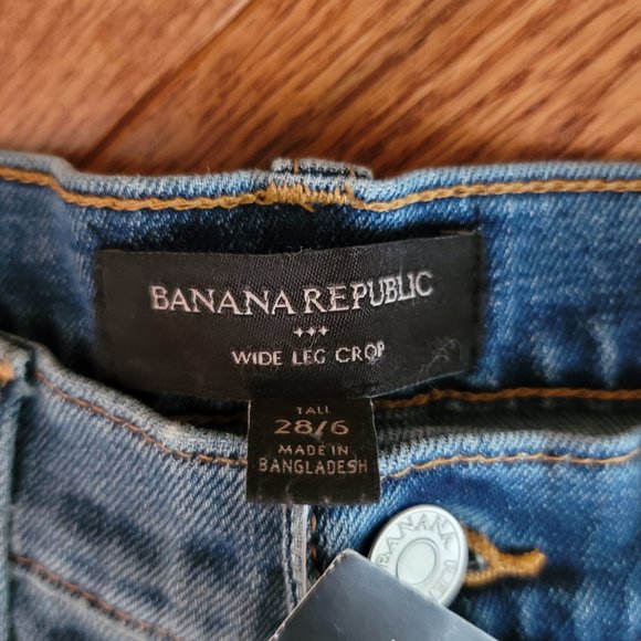 NEW Banana Republic Factory TALL Wide Leg Crop Jeans Size 28 TALL - Picture 9 of 12